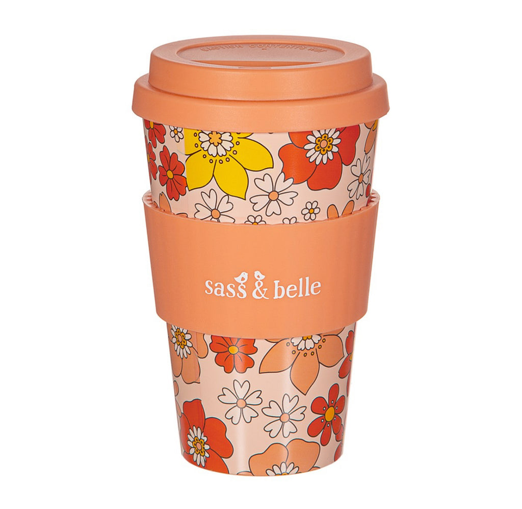 Sass & Belle 70'S Floral Travel Coffee Cup