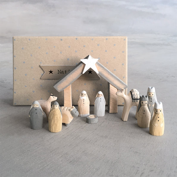 East Of India Natural Little Nativity Set - Boxed