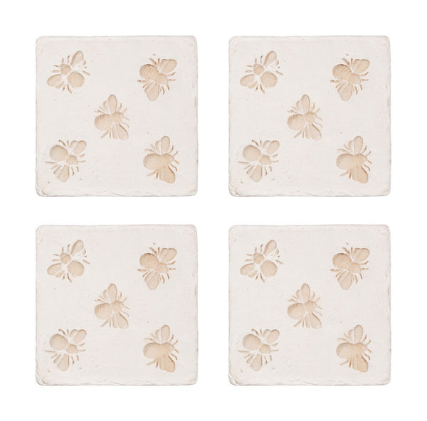 Bee Imprint Coasters - Set Of 4