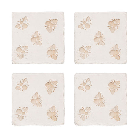 Bee Imprint Coasters - Set Of 4