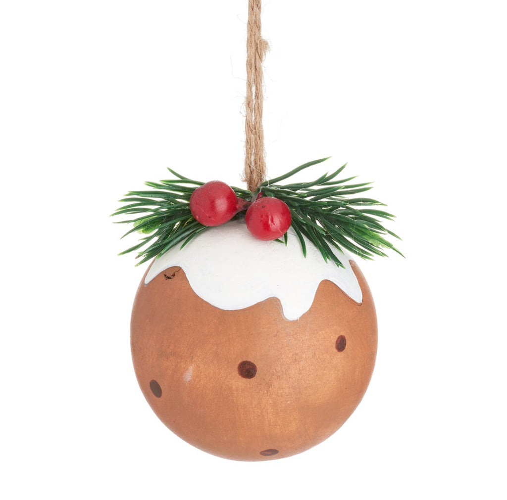 Sass & Belle Christmas Pudding Wooden Bauble