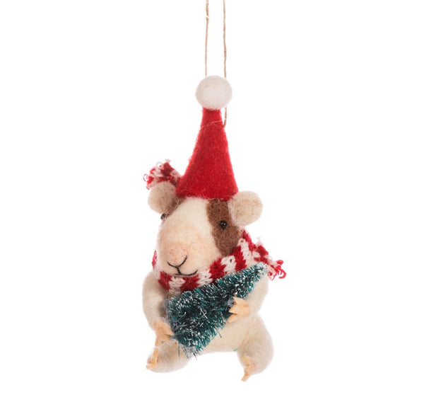 Sass & Belle Guinea Pig With Tree Felt Decoration