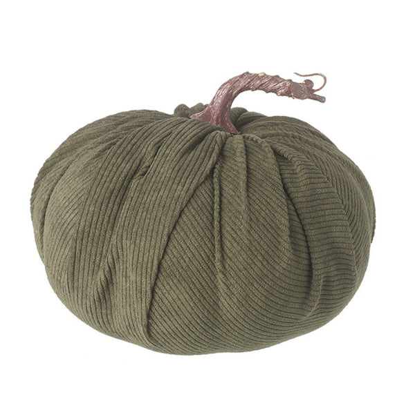 Green Cord Fabric Pumpkin - Large