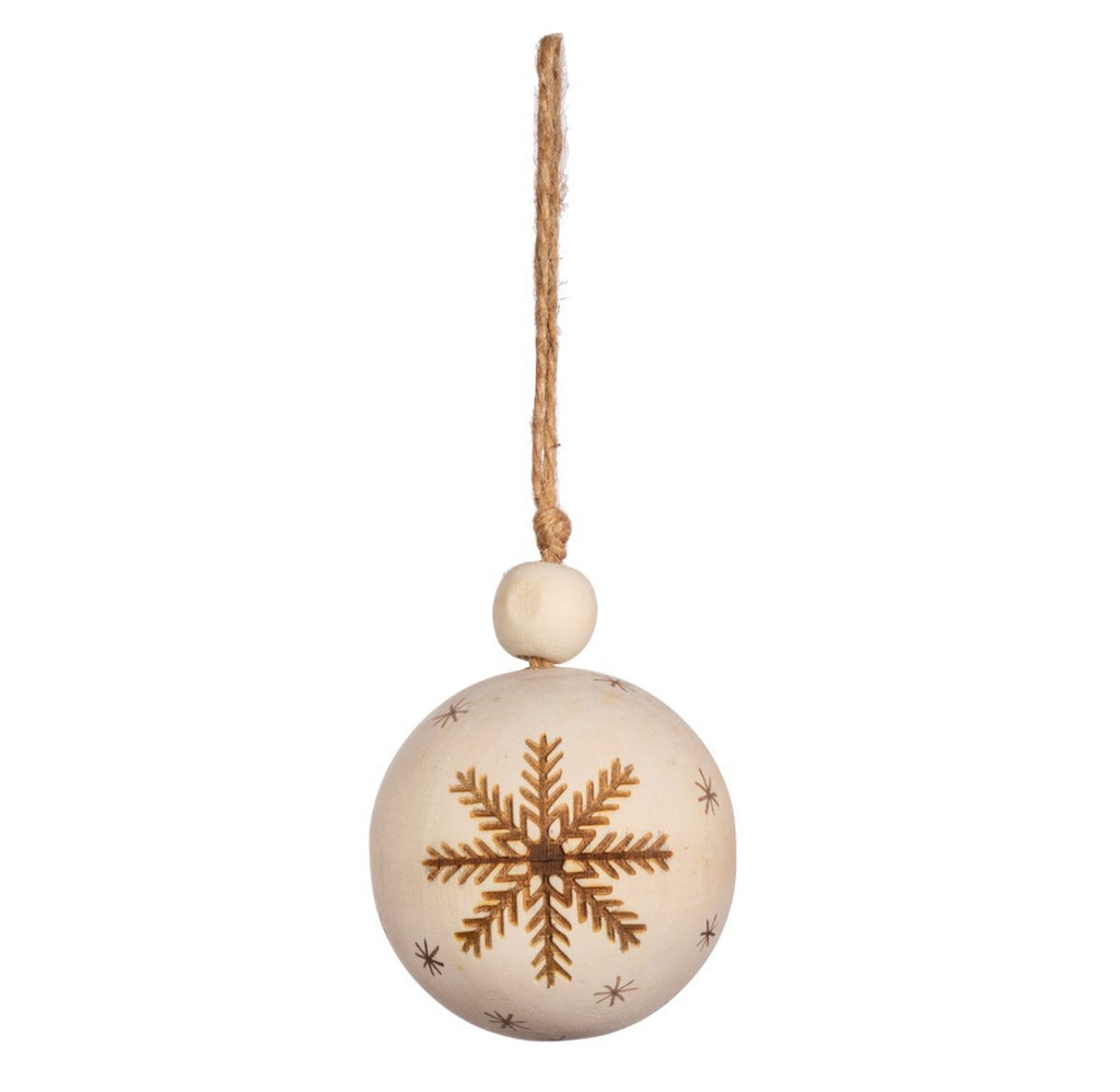 Sass & Belle Wooden Snowflake Bauble