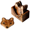 Wooden Brown Fox Coasters - Set Of 6