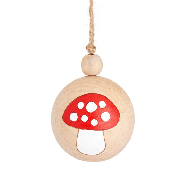 Sass & Belle Wooden Mushroom Bauble