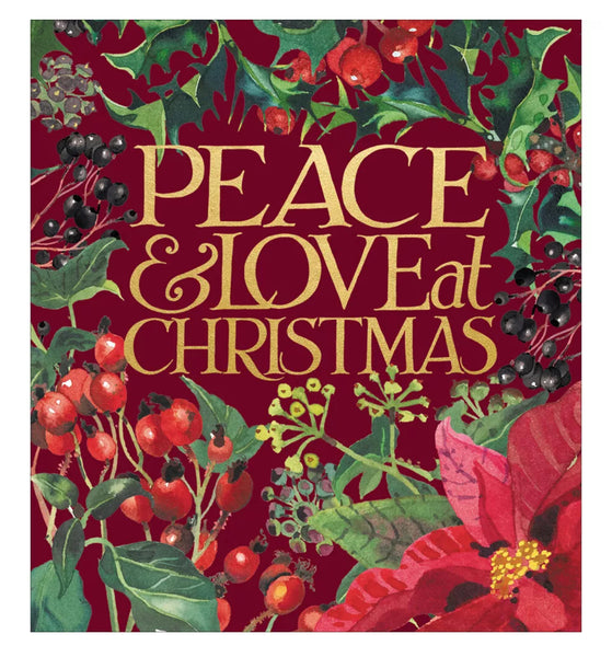 Emma Bridgewater Peace & Love At Christmas Box Of 8 Luxury Cards