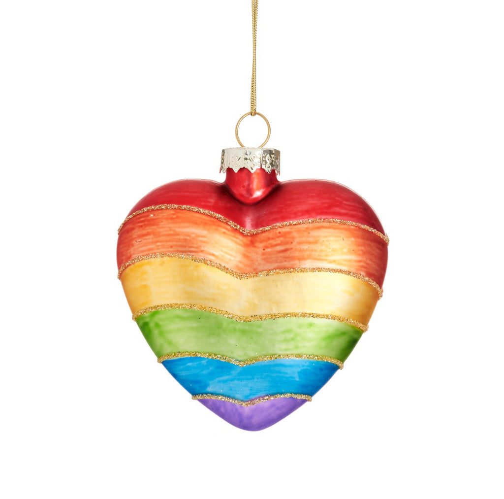 Sass & Belle Rainbow Heart Shaped Bauble