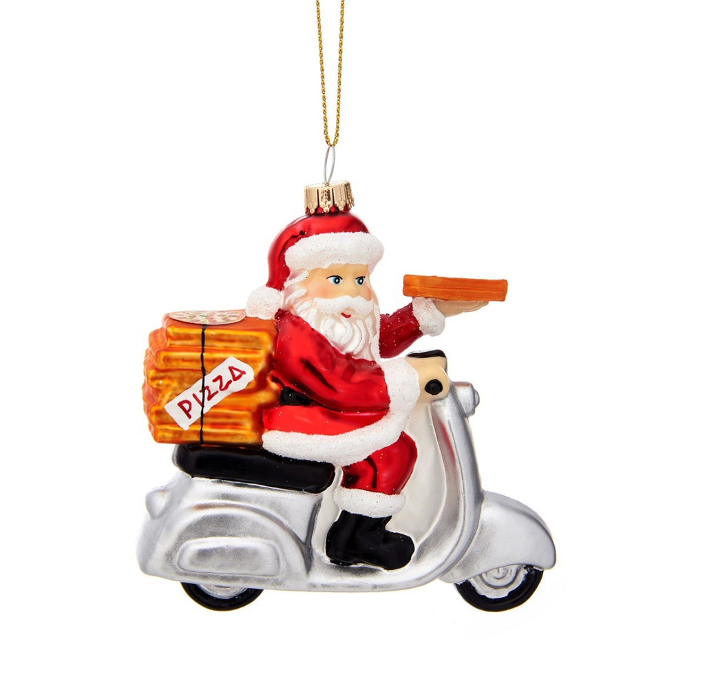 Sass & Belle Fun Food Pizza Delivery Santa Shaped Bauble