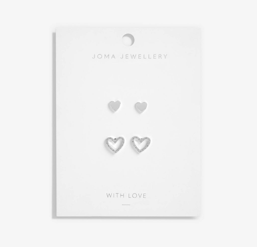 Joma Jewellery Lila Heart Earring Duo Set Of 2