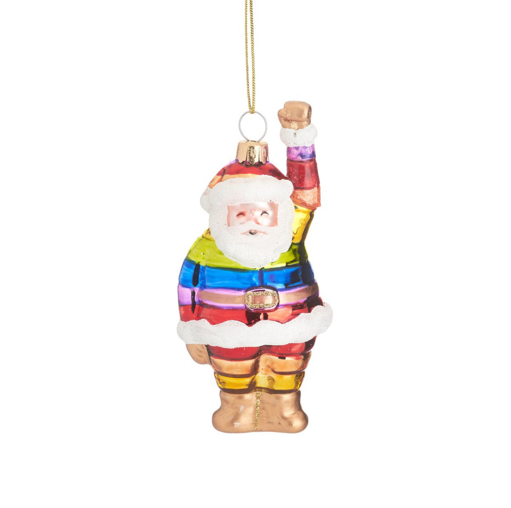 Sass & Belle Rainbow Santa Shaped Bauble