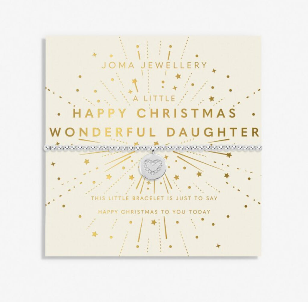 Joma Jewellery 'Happy Christmas Wonderful Daughter' Kids' Christmas A Little Bracelet