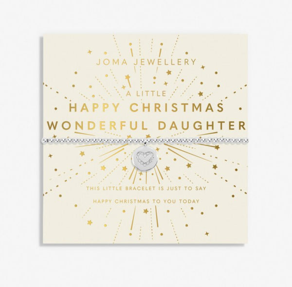 Joma Jewellery 'Happy Christmas Wonderful Daughter' Kids' Christmas A Little Bracelet