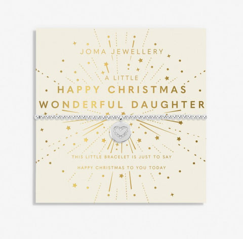 Joma Jewellery 'Happy Christmas Wonderful Daughter' Kids' Christmas A Little Bracelet