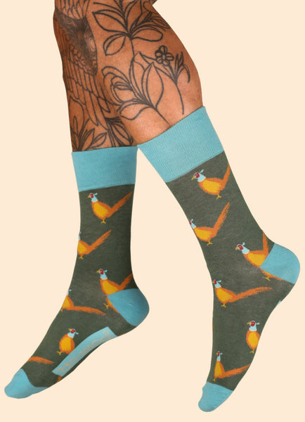 Powder Men's Pheasants Socks - Racing Green