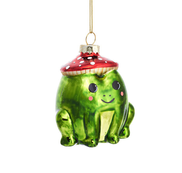 Sass & Belle Frog With Mushroom Hat Bauble