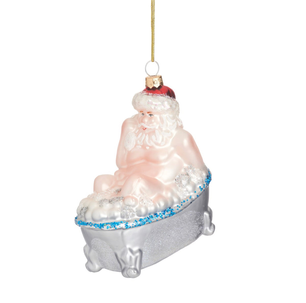 Sass & Belle Santa In Bath Shaped Bauble