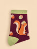 Powder Squirrel With Acorn Beret Ankle Socks