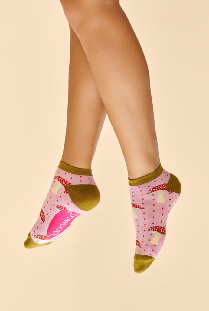 Powder Tiny Toadstools Trainer Socks