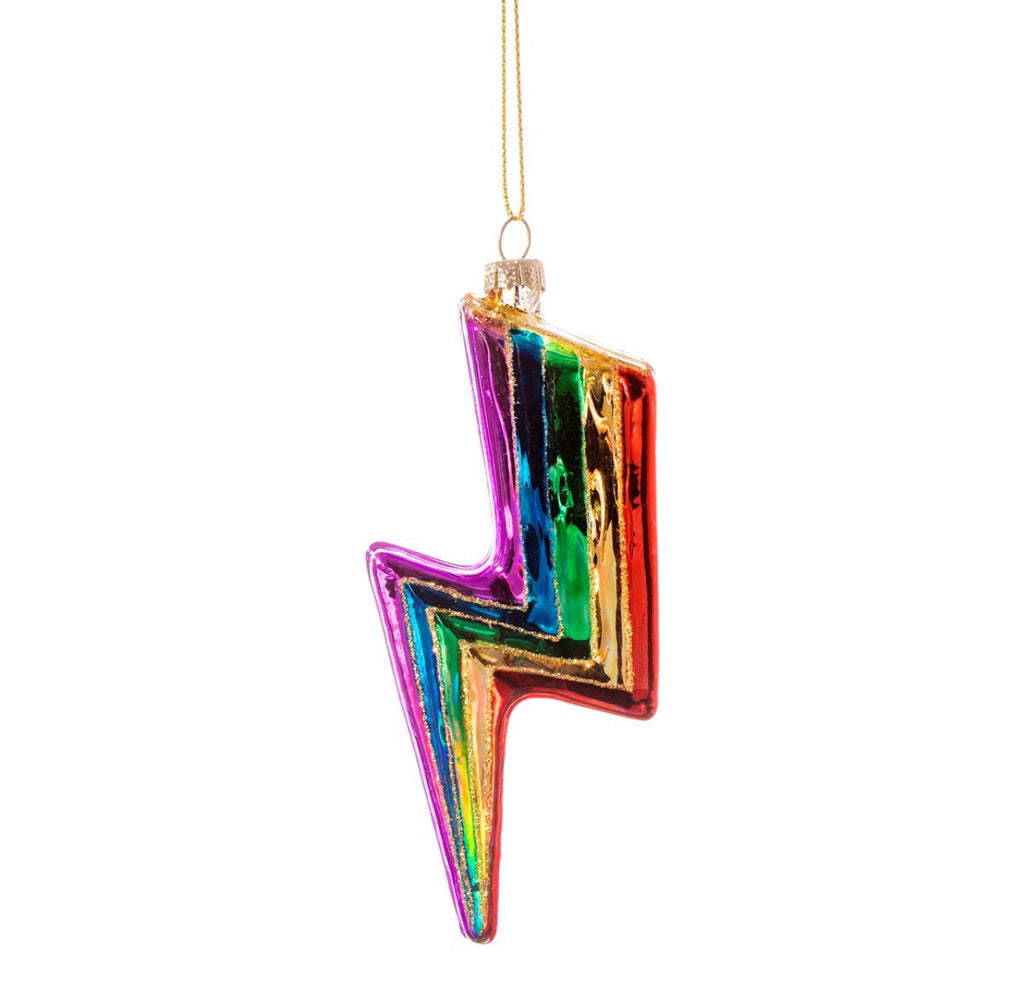 Sass & Belle Rainbow Lightning Bolt Shaped Bauble