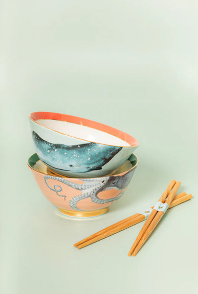 Yvonne Ellen Ramen Bowl With Chopsticks -Set Of Two