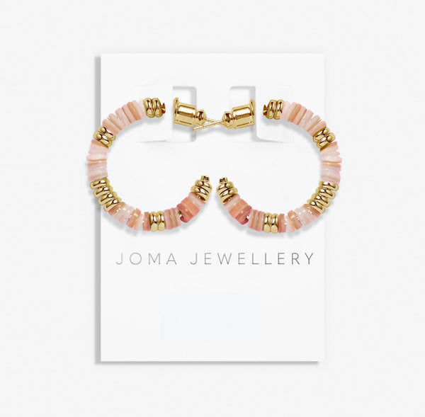 Joma Jewellery Summer Solstice Pink Beaded Hoop Earrings