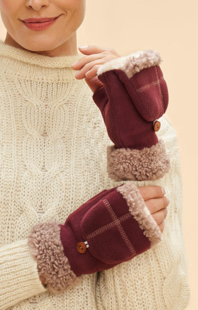 Powder Anna Mittens - Burgundy