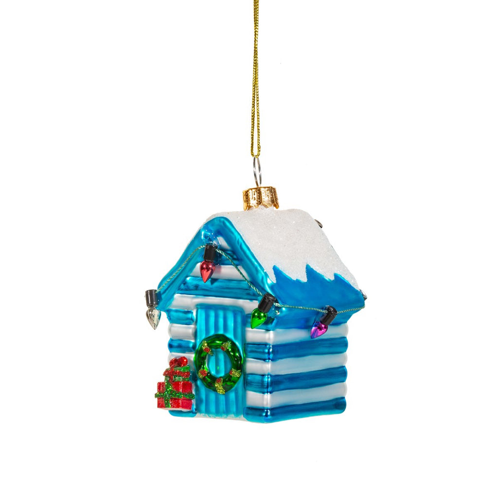 Sass & Belle Blue Mini Beach Hut Shaped Bauble