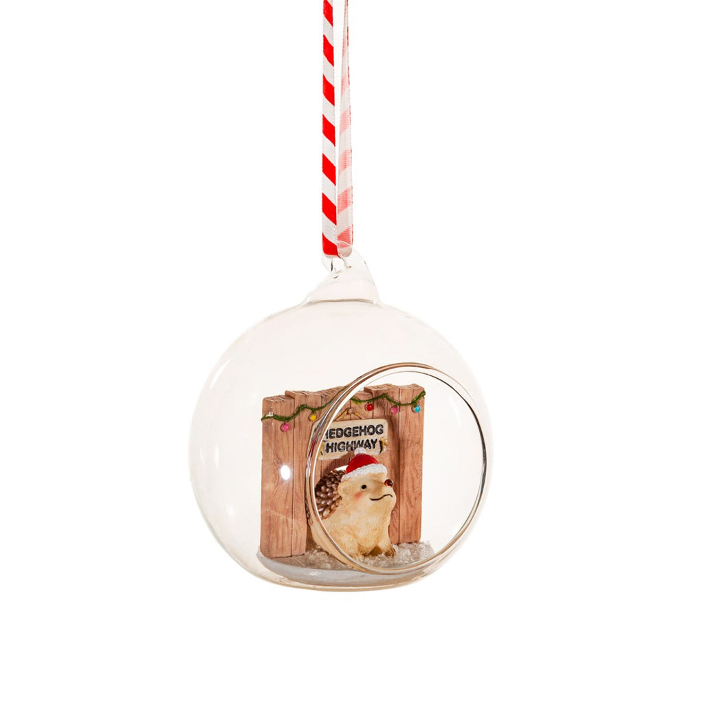 Sass & Belle Hedgehog Highway Dome Bauble