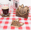 Wooden Brown Fox Coasters - Set Of 6