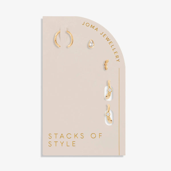 Joma Jewellery Stacks Of Style Gold Earrings Set