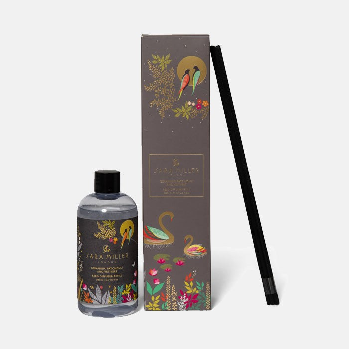 Sara Miller Birds In Moon Geranium, Patchouli & Vetivert Diffuser Refill