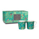 Sara Miller Green Birds Mandarin, Tuberose & Wild Musk Candle & Mug Set