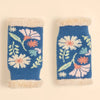 Powder Ladies Watercolour Floral Wrist Warmers - Denim