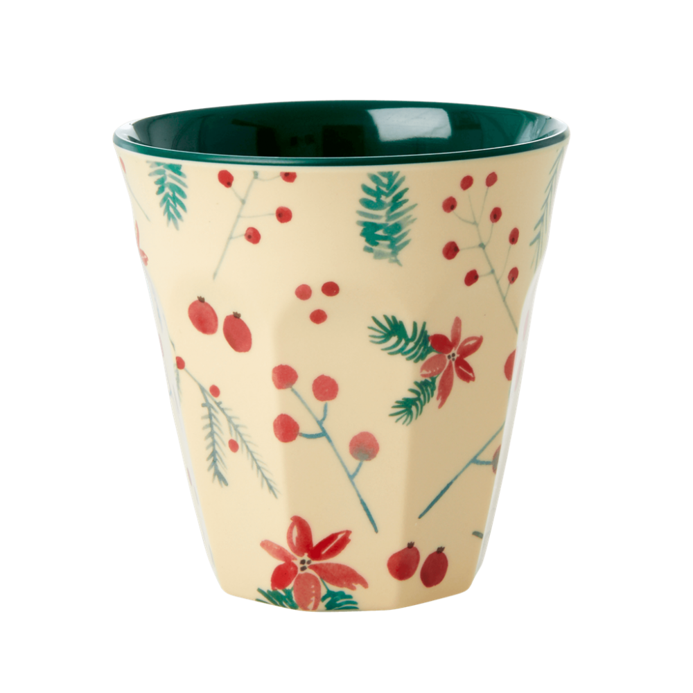 Rice Melamine Beaker - Poinsetta