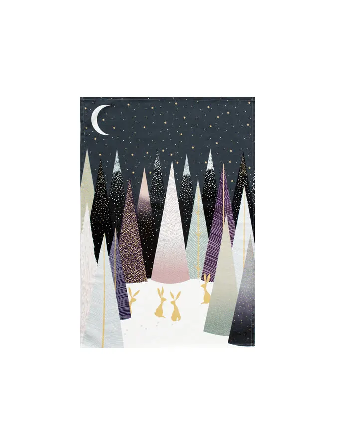 Sara Miller Frosted Pines Tea Towel - Navy