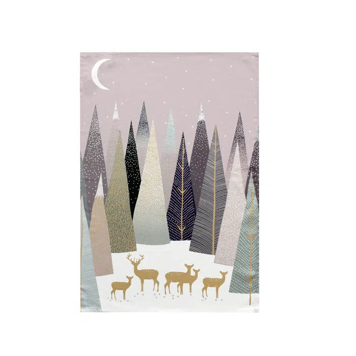 Sara Miller Frosted Pines Tea Towel - Pink