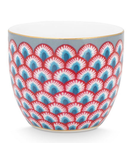 Pip Studio Flower Festival Scalloped Red Egg Cup - Light Blue