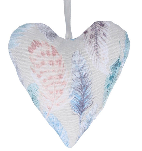 Gisela Graham Feather Design Cotton Lavender Heart