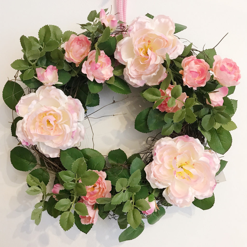 Gisela Graham Pink Flower Wreath